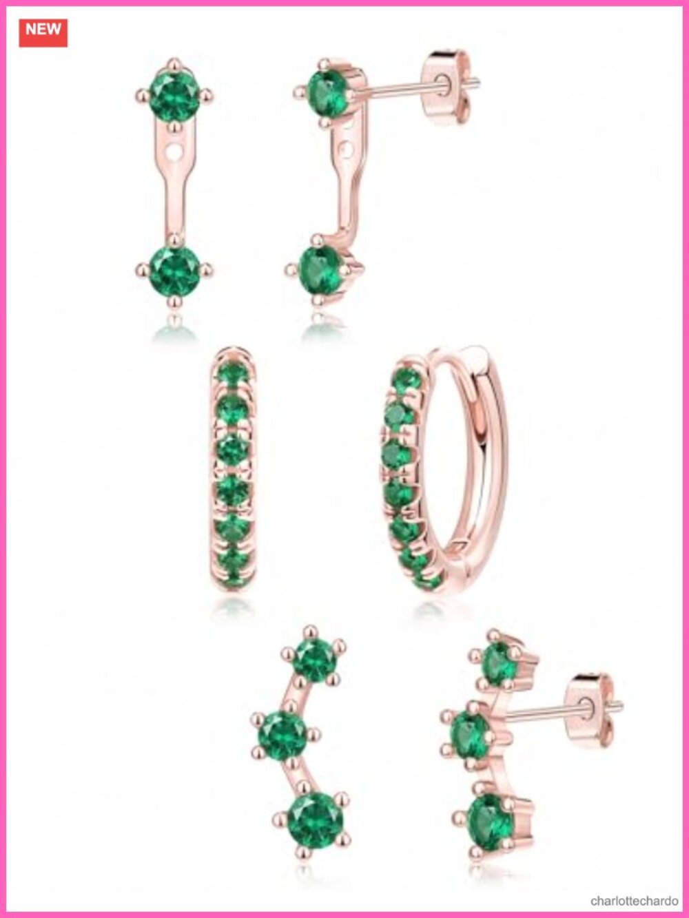 3 Pairs Dainty Small Earrings Set for Women Gold Plated Hypoallergenic Stud